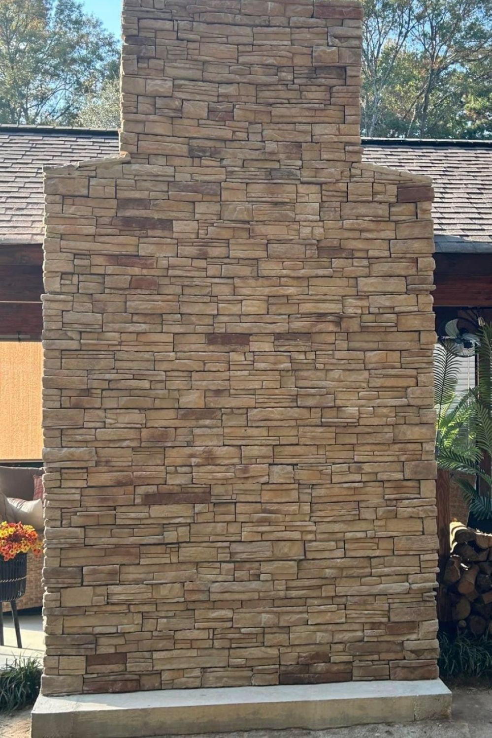 Black Bear Mountain Stone - Stone Veneer - Ready Stack Stone Panel White Oak