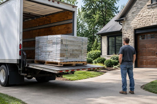 Black Bear Mountain Stone - Stone Veneer - Manufactured Stone Veneer Being Delivered