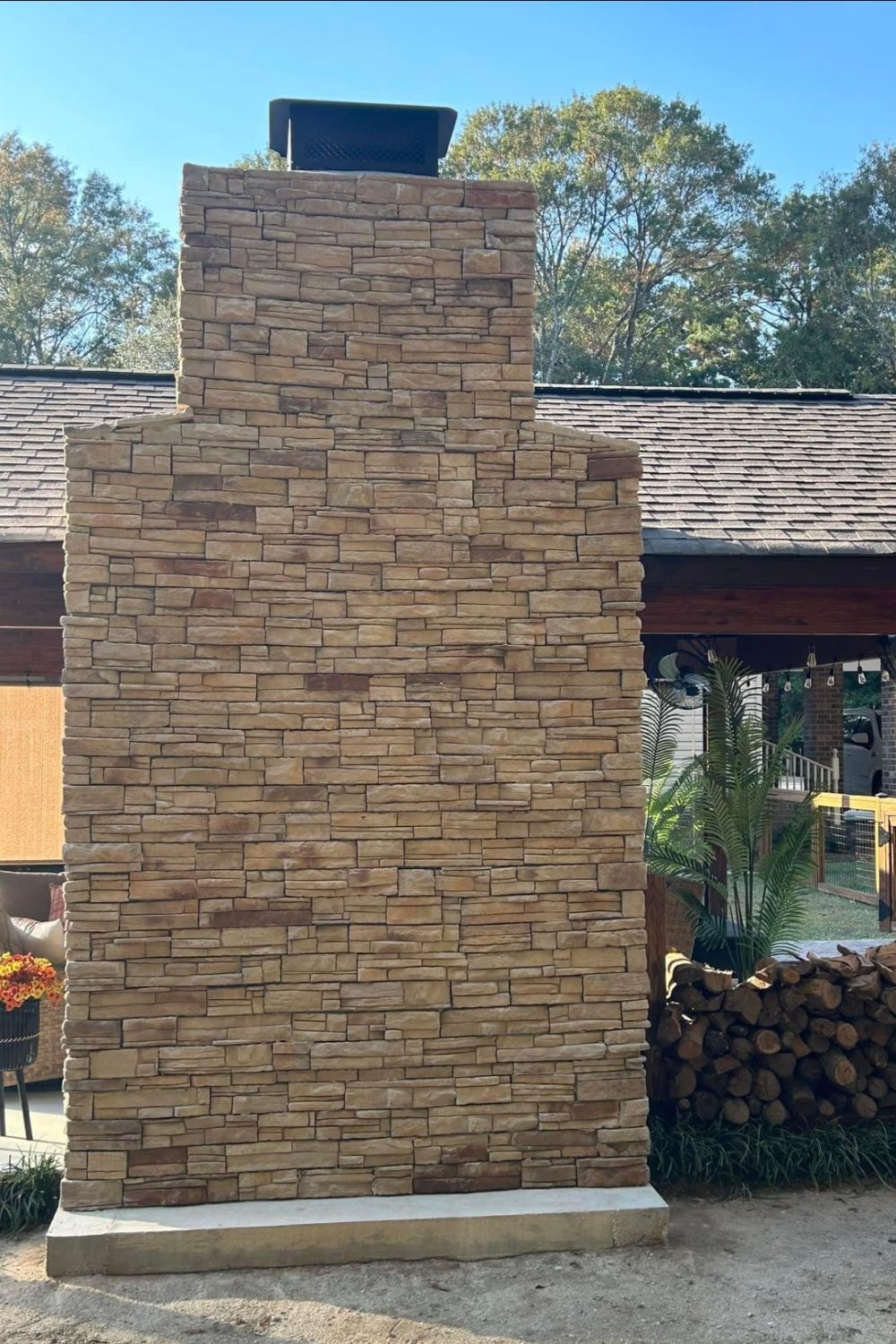 Black Bear Mountain Stone - Stone Veneer - Ready Stack Stone Panel White Oak